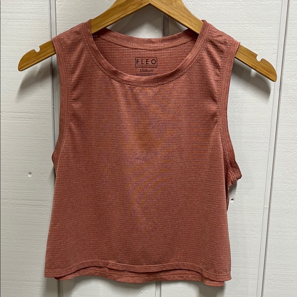 Fleo Pink Sleeveless Muscle Tee Crop